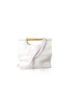 Y2K Fossil Bamboo Handle Convertible White Crossbody Bag